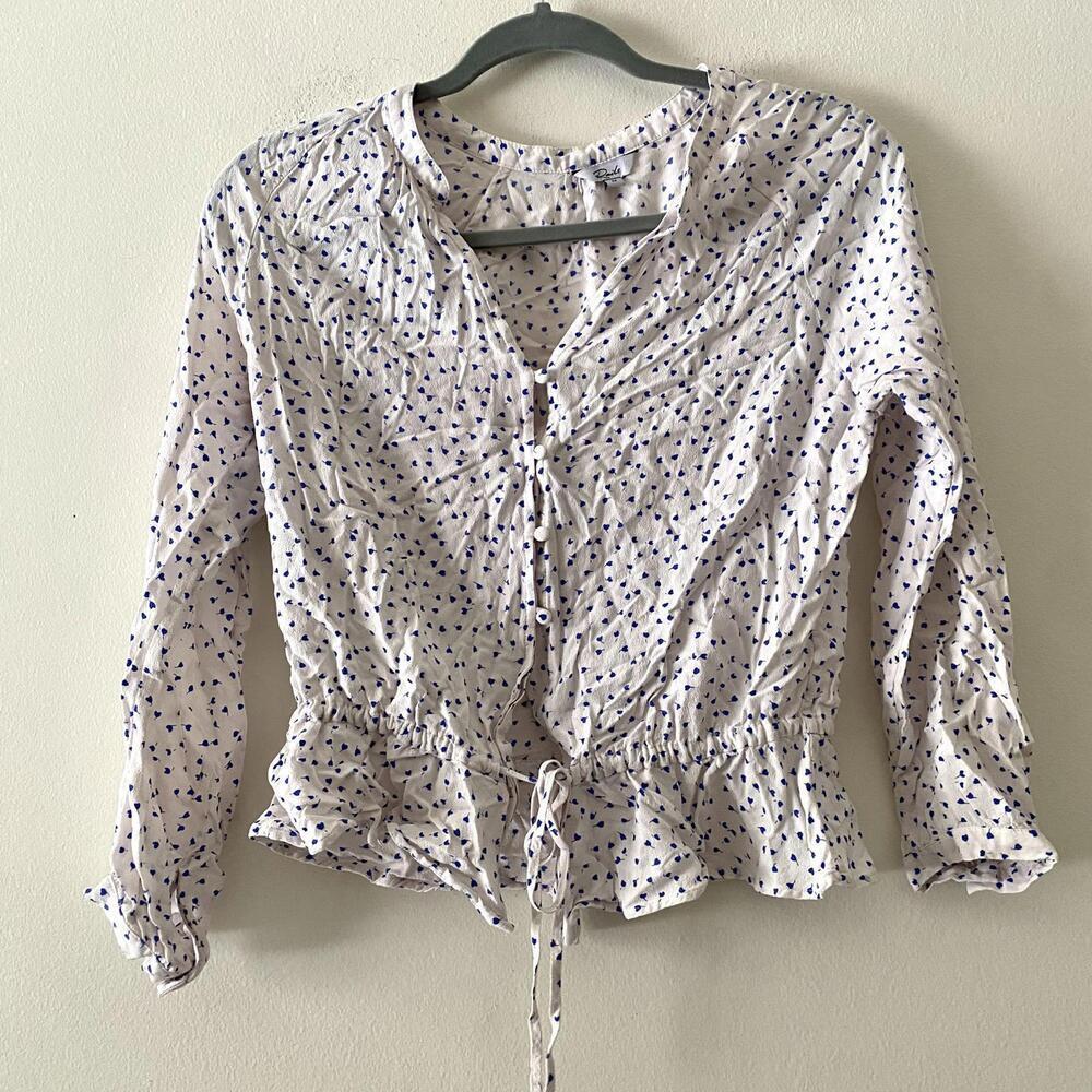 RAILS white and blue dotted peplum blouse - Picture 6 of 6